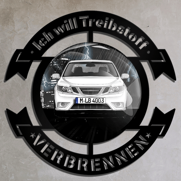 9-3 Combi Wand Dekoration personalisiert mit deinem Auto u. Kennzeichen!