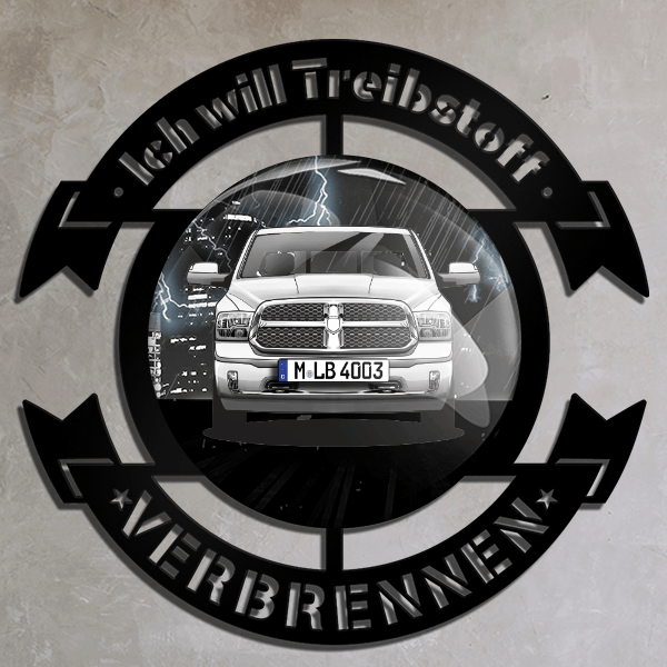 RAM 1500 Wand Dekoration personalisiert mit deinem Auto u. Kennzeichen!
