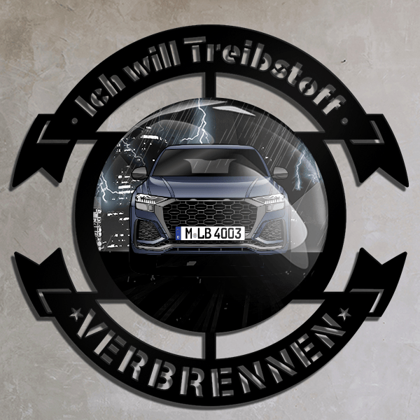 RS Q8 Wand Dekoration personalisiert mit deinem Auto u. Kennzeichen!