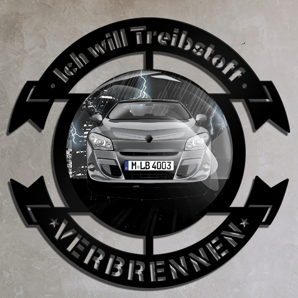 Megane Coupe Wand Dekoration personalisiert mit deinem Auto u. Kennzeichen!