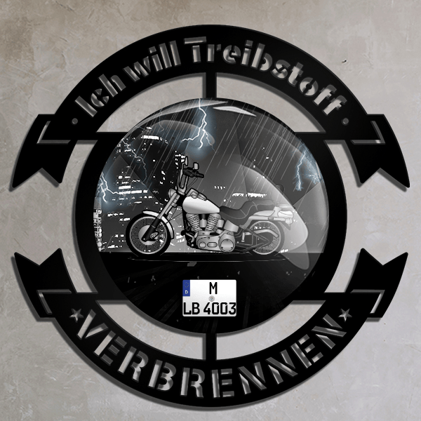 Evolution Wand Dekoration personalisiert mit deinem Motorrad u. Kennzeichen!