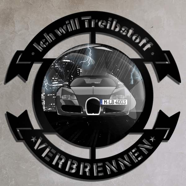 Veyron Wand Dekoration personalisiert mit deinem Auto u. Kennzeichen!