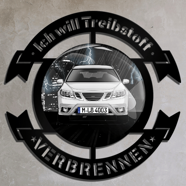 9-3 X Wand Dekoration personalisiert mit deinem Auto u. Kennzeichen!
