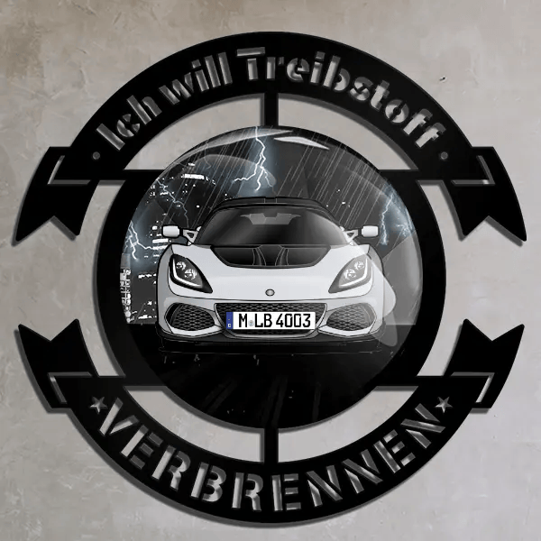 Exige Sport 410 Wand Dekoration personalisiert mit deinem Auto u. Kennzeichen!