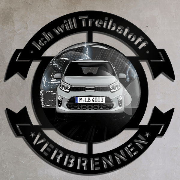 Picanto Wand Dekoration personalisiert mit deinem Auto u. Kennzeichen!