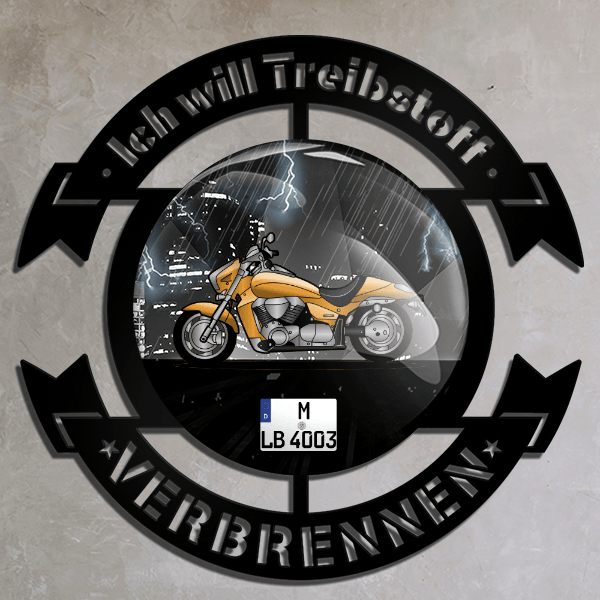 Intruder M 1800 Wand Dekoration personalisiert mit deinem Motorrad u. Kennzeichen!