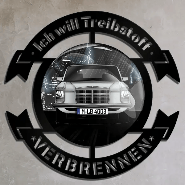 W 114 Limousine Wand Dekoration personalisiert mit deinem Auto u. Kennzeichen!