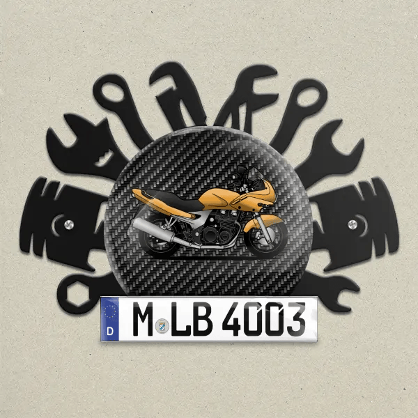 ZR7S Wand Dekoration aus Metall personalisiert mit deinem Motorrad u. Kennzeichen!