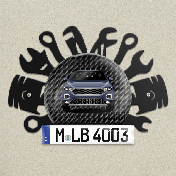 T-Roc Cabriolet Wand Dekoration aus Metall personalisiert mit deinem Auto u. Kennzeichen!