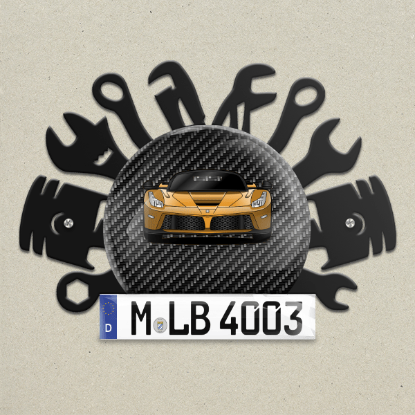 Laferrari Aperta Roadster Wand Dekoration aus Metall personalisiert mit deinem Auto u. Kennzeichen!