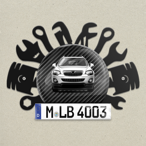 Antara Wand Dekoration aus Metall personalisiert mit deinem Auto u. Kennzeichen!