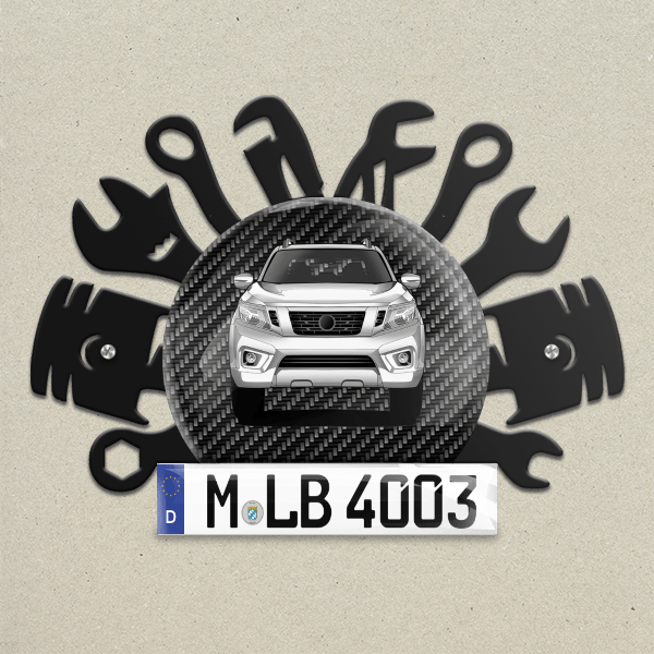 Navara Wand Dekoration aus Metall personalisiert mit deinem Auto u. Kennzeichen!
