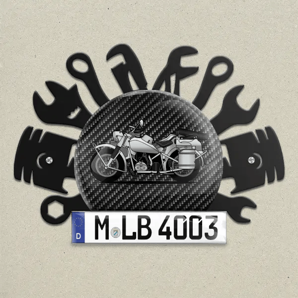 R 75 Wand Dekoration aus Metall personalisiert mit deinem Motorrad u. Kennzeichen!