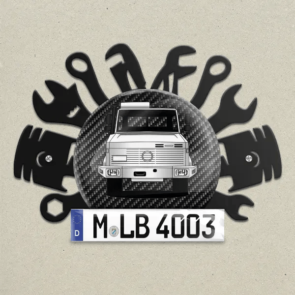 Unimog Baureihe 435 U 1300 L Wand Dekoration aus Metall personalisiert mit deinem LKW u. Kennzeichen!