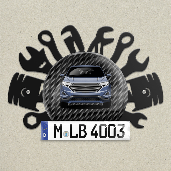 Edge Wand Dekoration aus Metall personalisiert mit deinem Auto u. Kennzeichen!