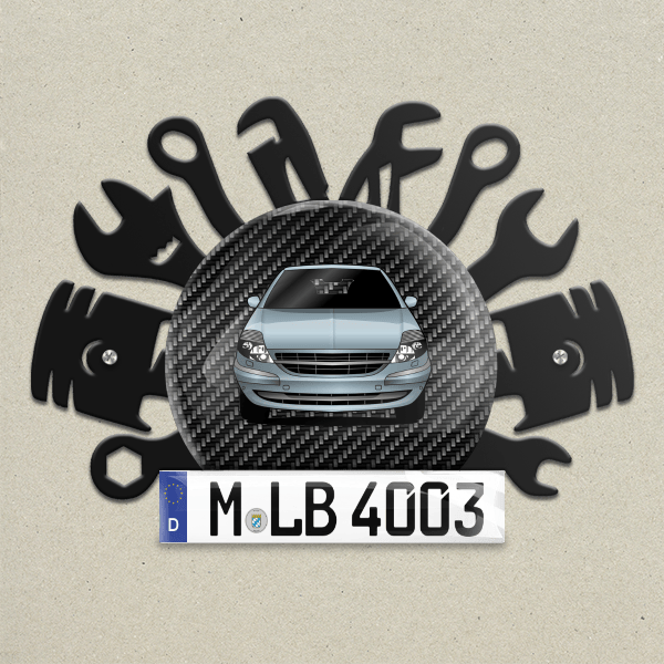 C8 Wand Dekoration aus Metall personalisiert mit deinem Auto u. Kennzeichen!