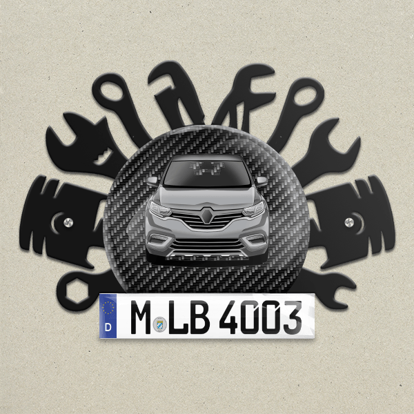 Espace Wand Dekoration aus Metall personalisiert mit deinem Auto u. Kennzeichen!