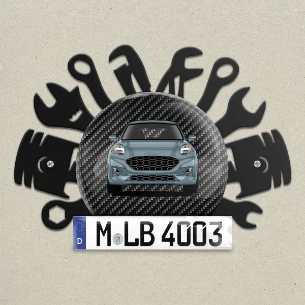 Puma ST Wand Dekoration aus Metall personalisiert mit deinem Auto u. Kennzeichen!