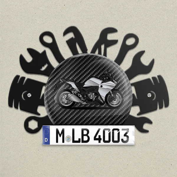 VFR 1200 F Wand Dekoration aus Metall personalisiert mit deinem Motorrad u. Kennzeichen!