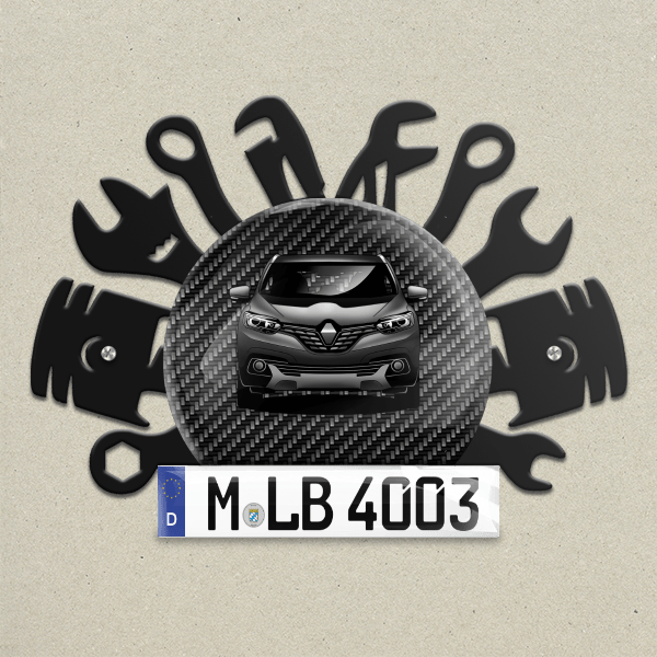 Kadjar Wand Dekoration aus Metall personalisiert mit deinem Auto u. Kennzeichen!