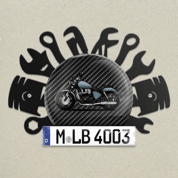 Super Meteor 650 Wand Dekoration aus Metall personalisiert mit deinem Motorrad u. Kennzeichen!