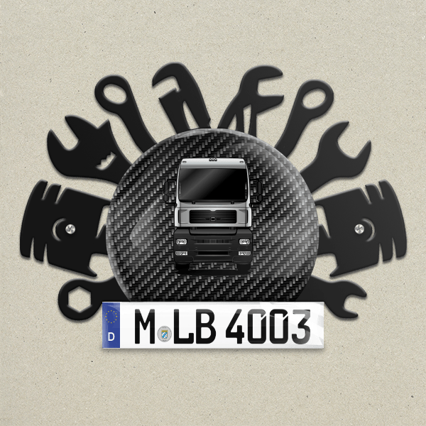 TGA 18.360 Wand Dekoration aus Metall personalisiert mit deinem LKW u. Kennzeichen!