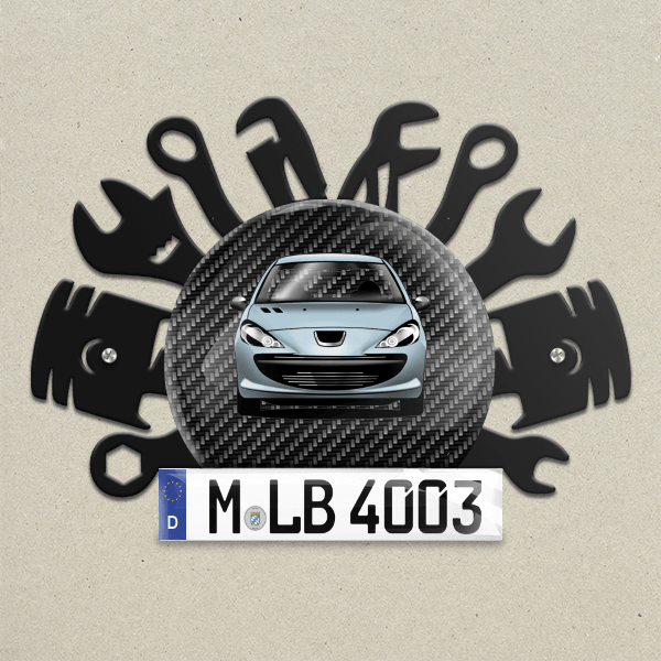 206+ Wand Dekoration aus Metall personalisiert mit deinem Auto u. Kennzeichen!