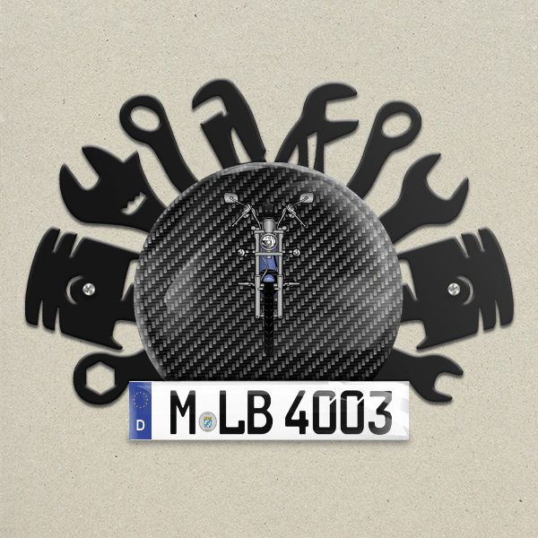 VS 800 Intruder Wand Dekoration aus Metall personalisiert mit deinem Motorrad u. Kennzeichen!