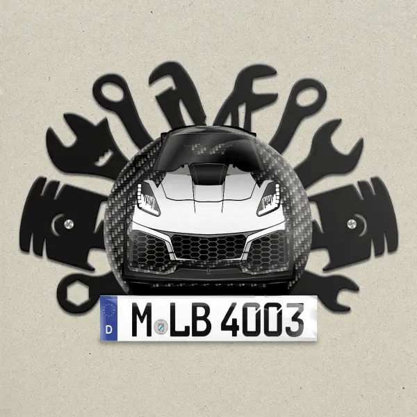 Corvette ZR1 Wand Dekoration aus Metall personalisiert mit deinem Auto u. Kennzeichen!