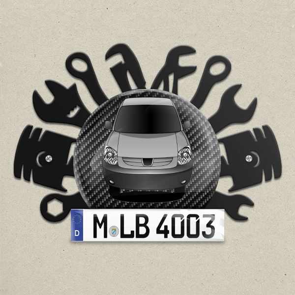 Partner Wand Dekoration aus Metall personalisiert mit deinem Auto u. Kennzeichen!