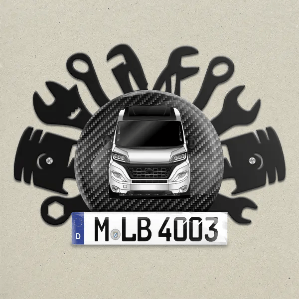 Twin Supreme 640 SLB Wand Dekoration aus Metall personalisiert mit deinem Wohnwagen u. Kennzeichen!