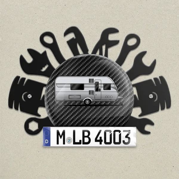 Excellent 495 WFB Wand Dekoration aus Metall personalisiert mit deinem Wohnwagen u. Kennzeichen!