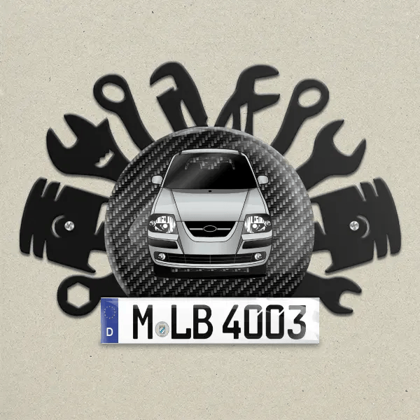 Atos Prime Wand Dekoration aus Metall personalisiert mit deinem Auto u. Kennzeichen!