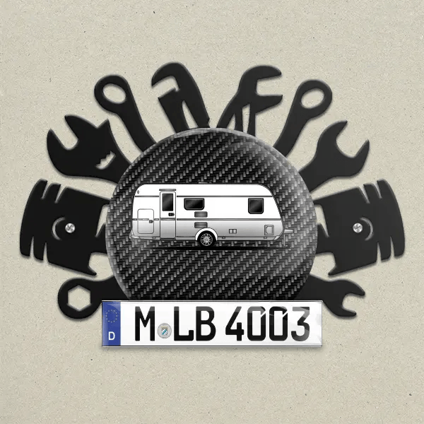 Rossini Finest Edition Wand Dekoration aus Metall personalisiert mit deinem Wohnwagen u. Kennzeichen!