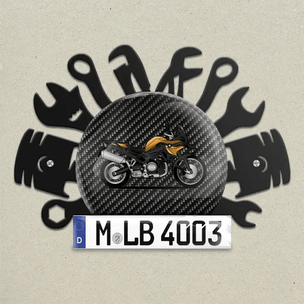 F 850 GS Wand Dekoration aus Metall personalisiert mit deinem Motorrad u. Kennzeichen!