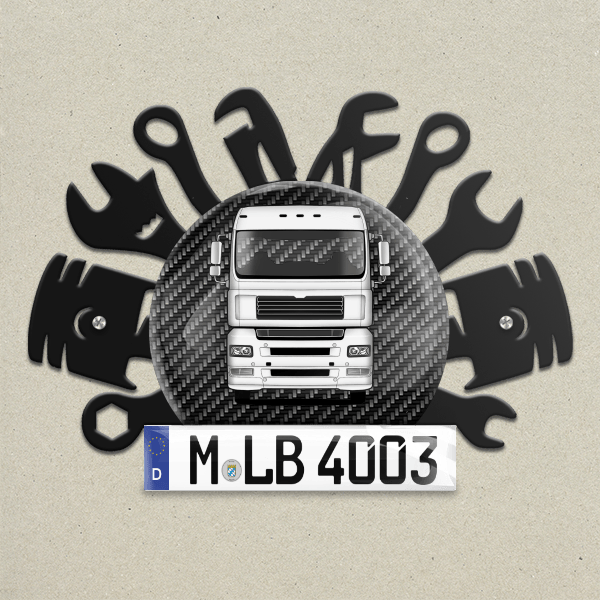 TGA 18.480 Wand Dekoration aus Metall personalisiert mit deinem LKW u. Kennzeichen!