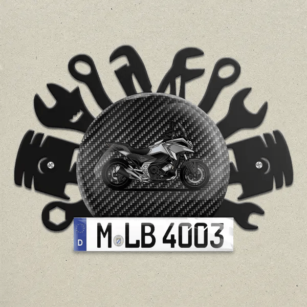 NC750X DCT Wand Dekoration aus Metall personalisiert mit deinem Motorrad u. Kennzeichen!