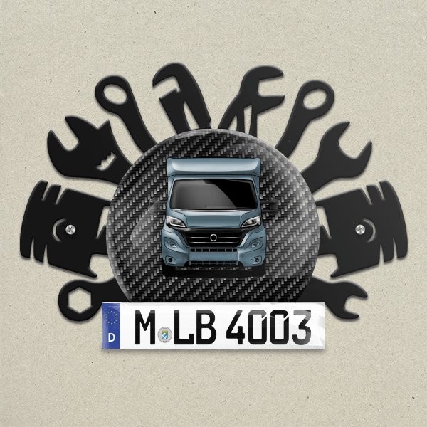 448 Wand Dekoration aus Metall personalisiert mit deinem Wohnwagen u. Kennzeichen!