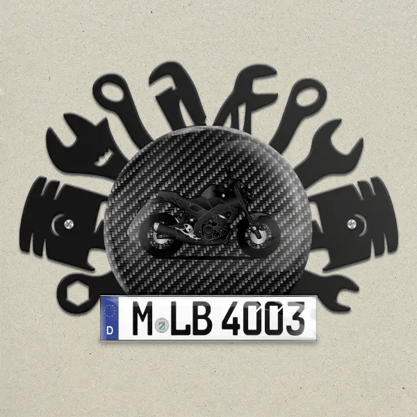 MT-125 Wand Dekoration aus Metall personalisiert mit deinem Motorrad u. Kennzeichen!