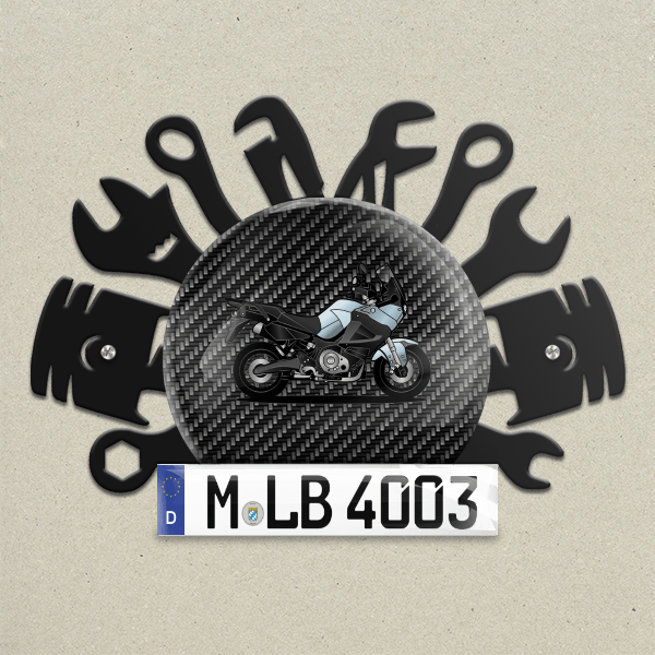 XT1200Z Wand Dekoration aus Metall personalisiert mit deinem Motorrad u. Kennzeichen!