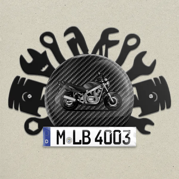 GS 500 E Wand Dekoration aus Metall personalisiert mit deinem Motorrad u. Kennzeichen!