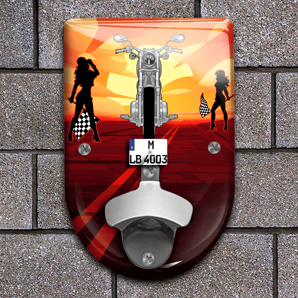 Bolt Flaschenöffner für Wand personalisiert mit deinem Motorrad u. Kennzeichen!