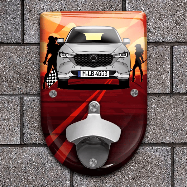 CX-5 Flaschenöffner für Wand personalisiert mit deinem Auto u. Kennzeichen!