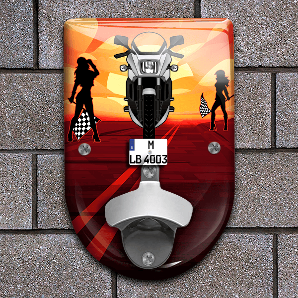 GPZ 900 R Flaschenöffner für Wand personalisiert mit deinem Motorrad u. Kennzeichen!