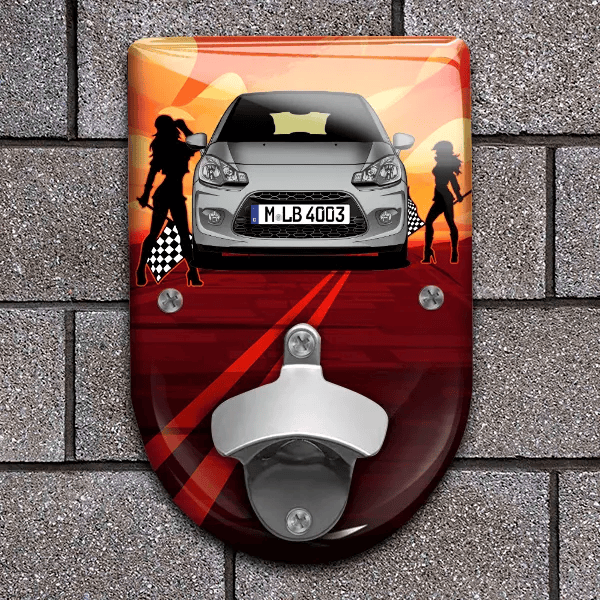 C3 (5-Türer) Flaschenöffner für Wand personalisiert mit deinem Auto u. Kennzeichen!