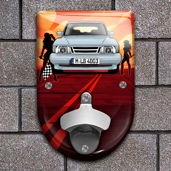 900 Flaschenöffner für Wand personalisiert mit deinem Auto u. Kennzeichen!