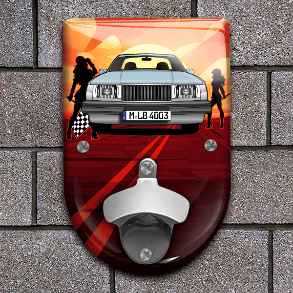 740 Limousine Flaschenöffner für Wand personalisiert mit deinem Auto u. Kennzeichen!