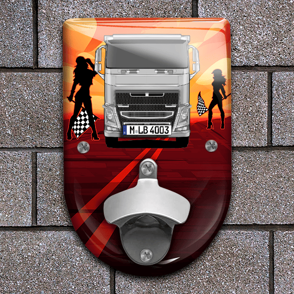 FH16 750 Flaschenöffner für Wand personalisiert mit deinem LKW u. Kennzeichen!