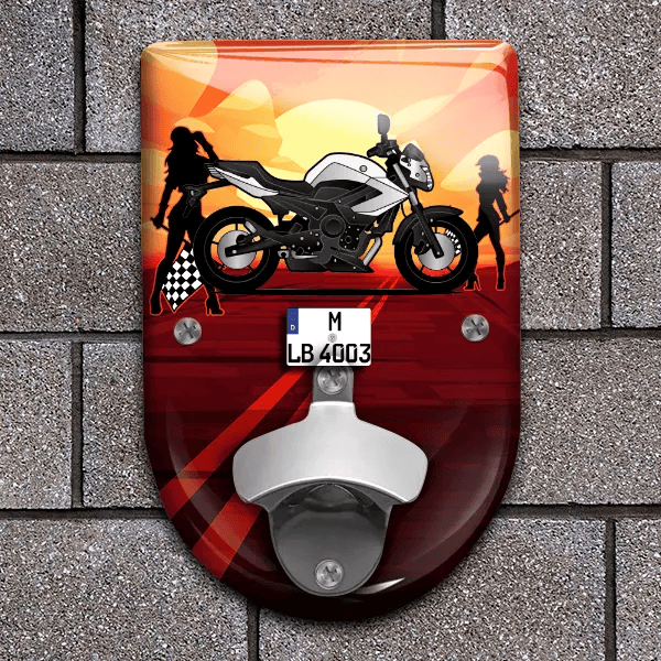 XJ6 Flaschenöffner für Wand personalisiert mit deinem Motorrad u. Kennzeichen!
