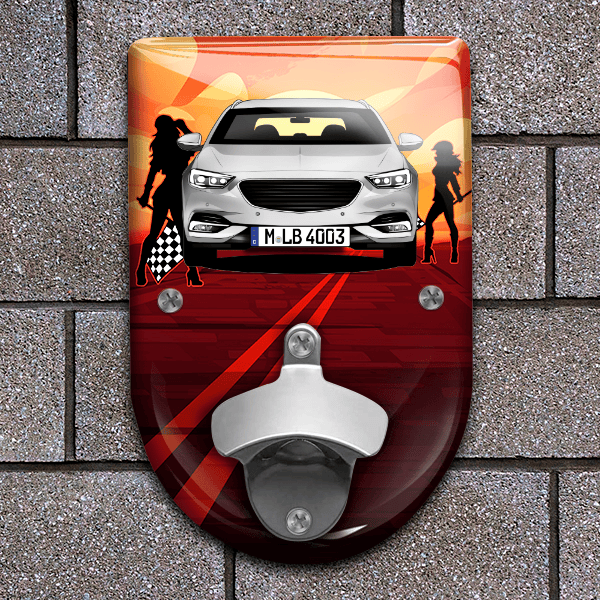 Insignia Grand Sport Flaschenöffner für Wand personalisiert mit deinem Auto u. Kennzeichen!